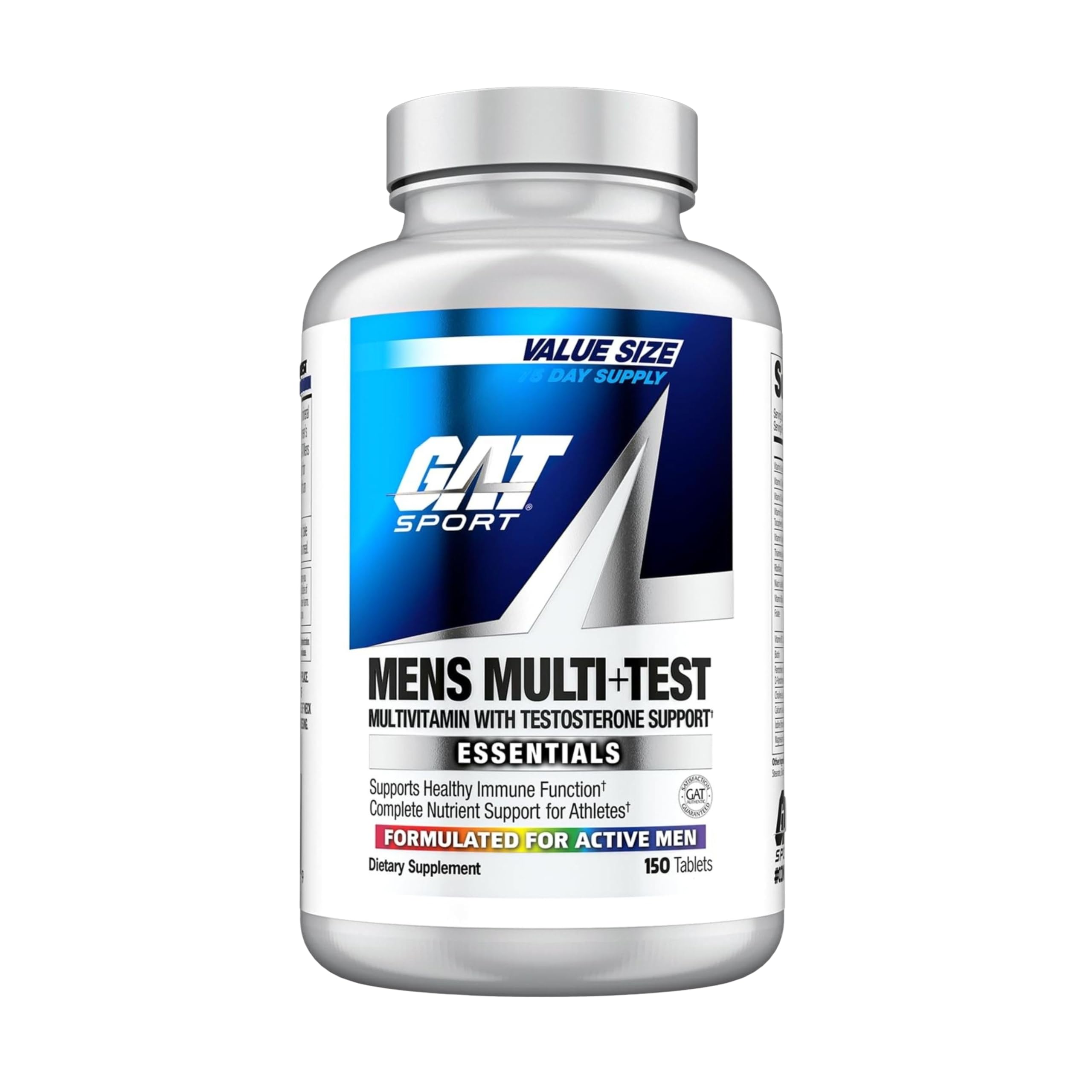 GAT SPORT envase frontal Mens Multi Plus Test mostrando diseño y beneficios