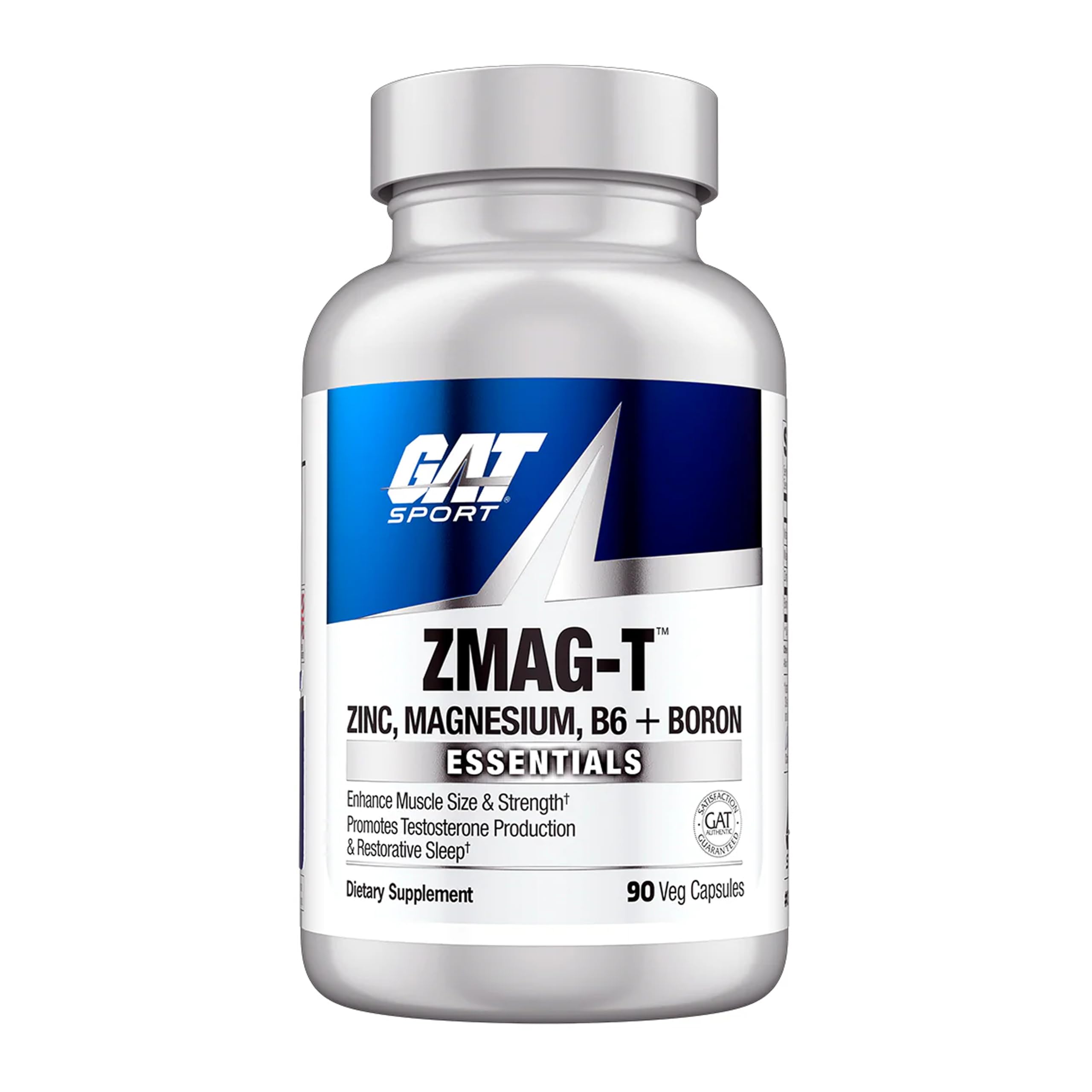 GAT SPORT envase frontal del suplemento ZMAG-T mostrando cantidad 90 cápsulas