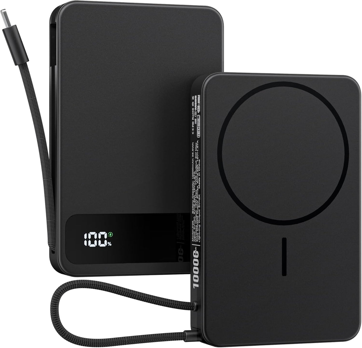 Gatatol front view showing compact power bank and magnetic pad for portable convenience