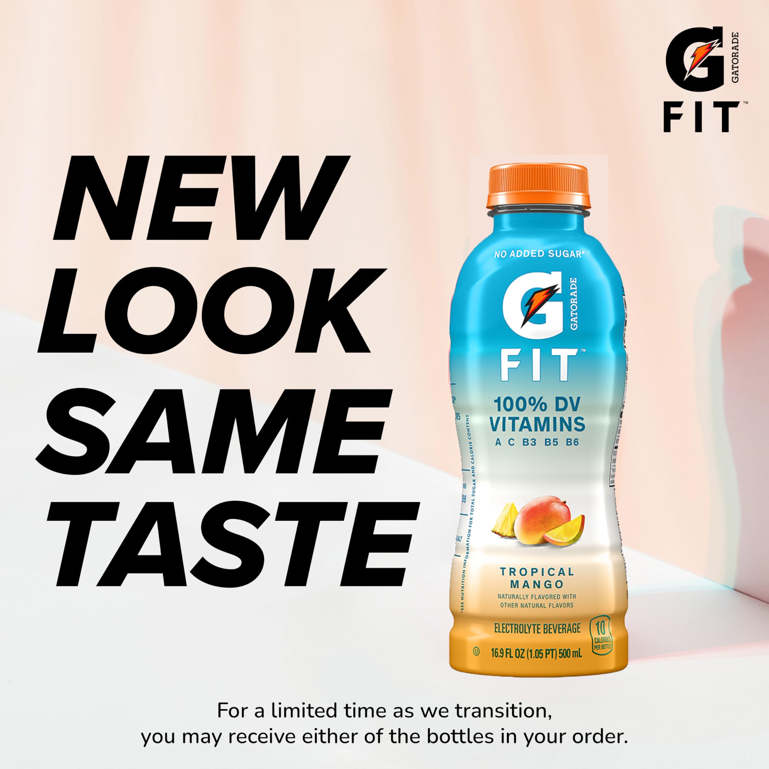 Gatorade Fit back nutrition label clearly showing vitamins A and C and electrolyte info for ingredient transparency