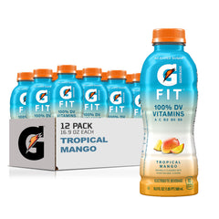 Gatorade Fit front packaging showing tropical mango label and clear bottle for quick ID and hydration
