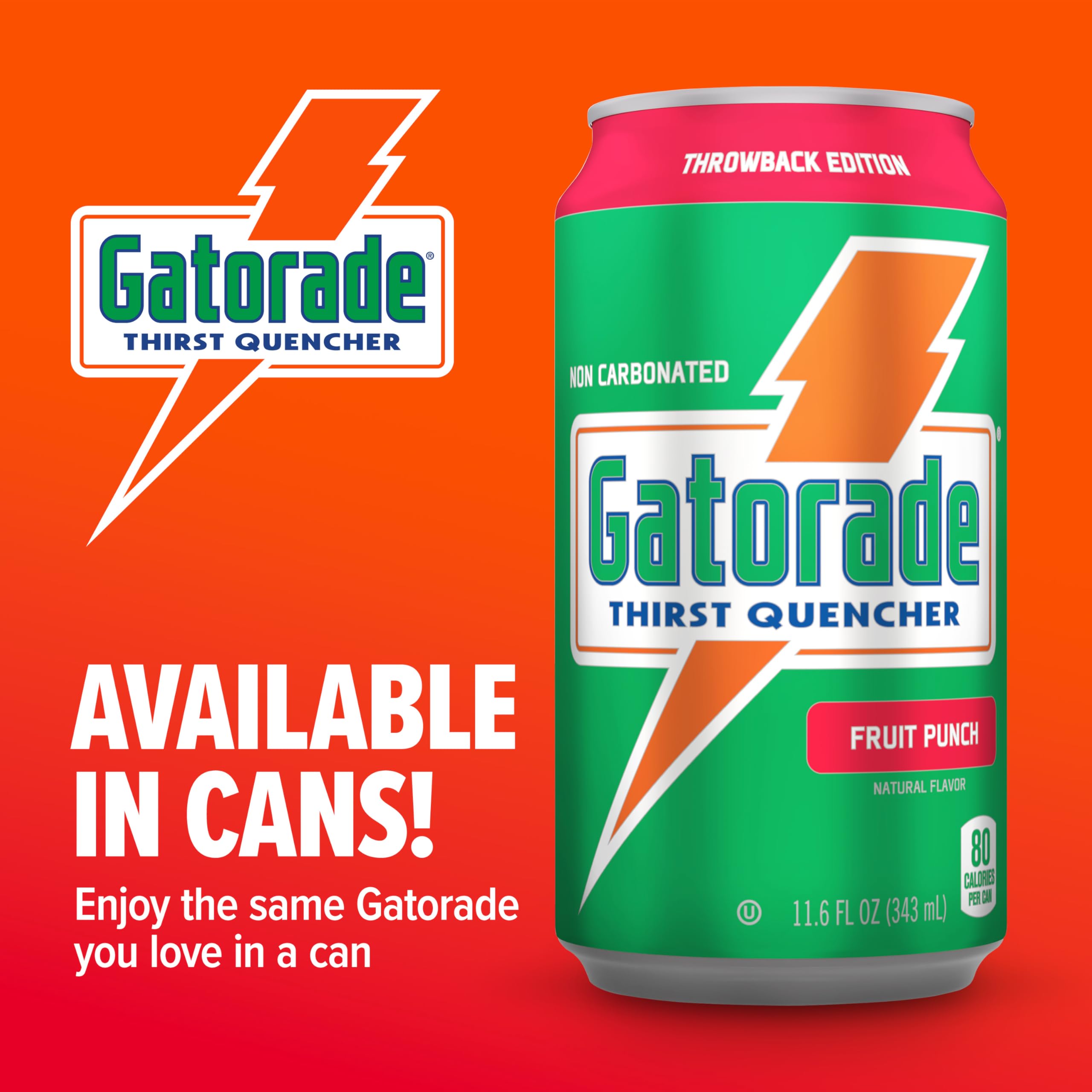Gatorade lata en mano para escala, portátil y lista para beber
