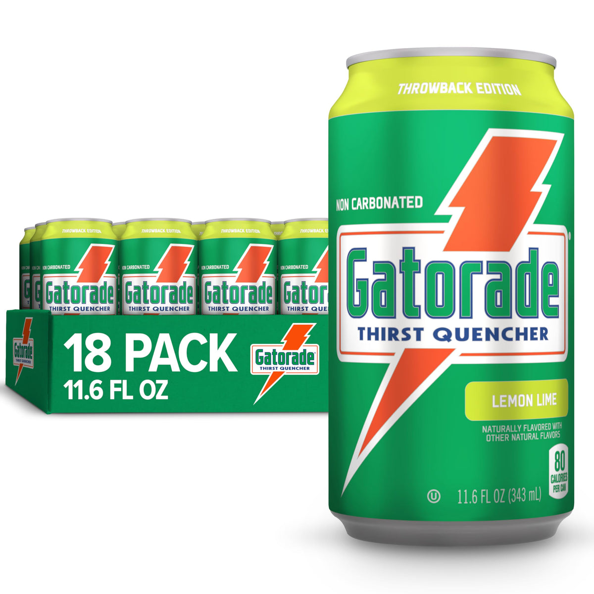 Gatorade lata frontal limón-lima mostrando la marca y refresco