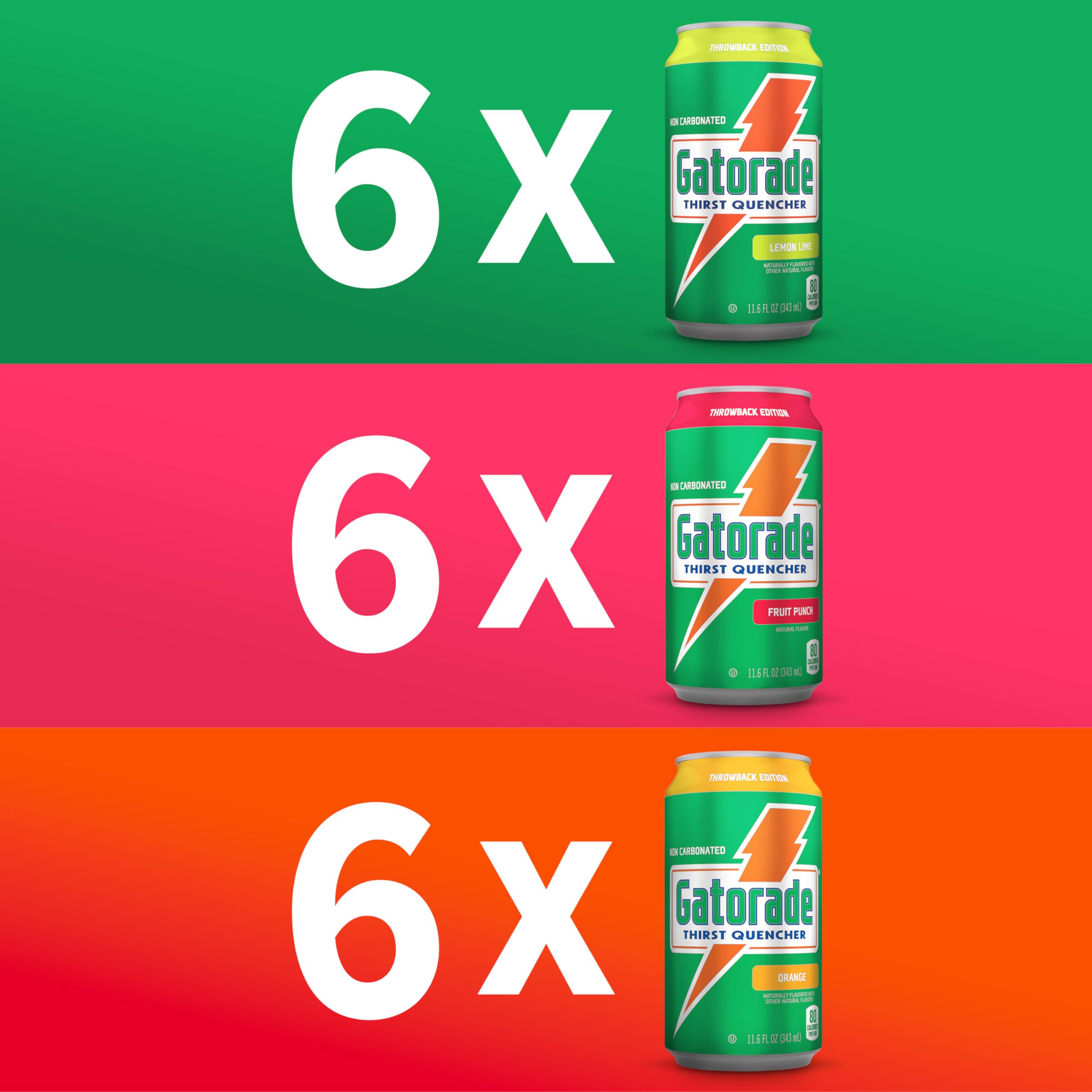 Gatorade lata primer plano mostrando gotas y color, frescura visible