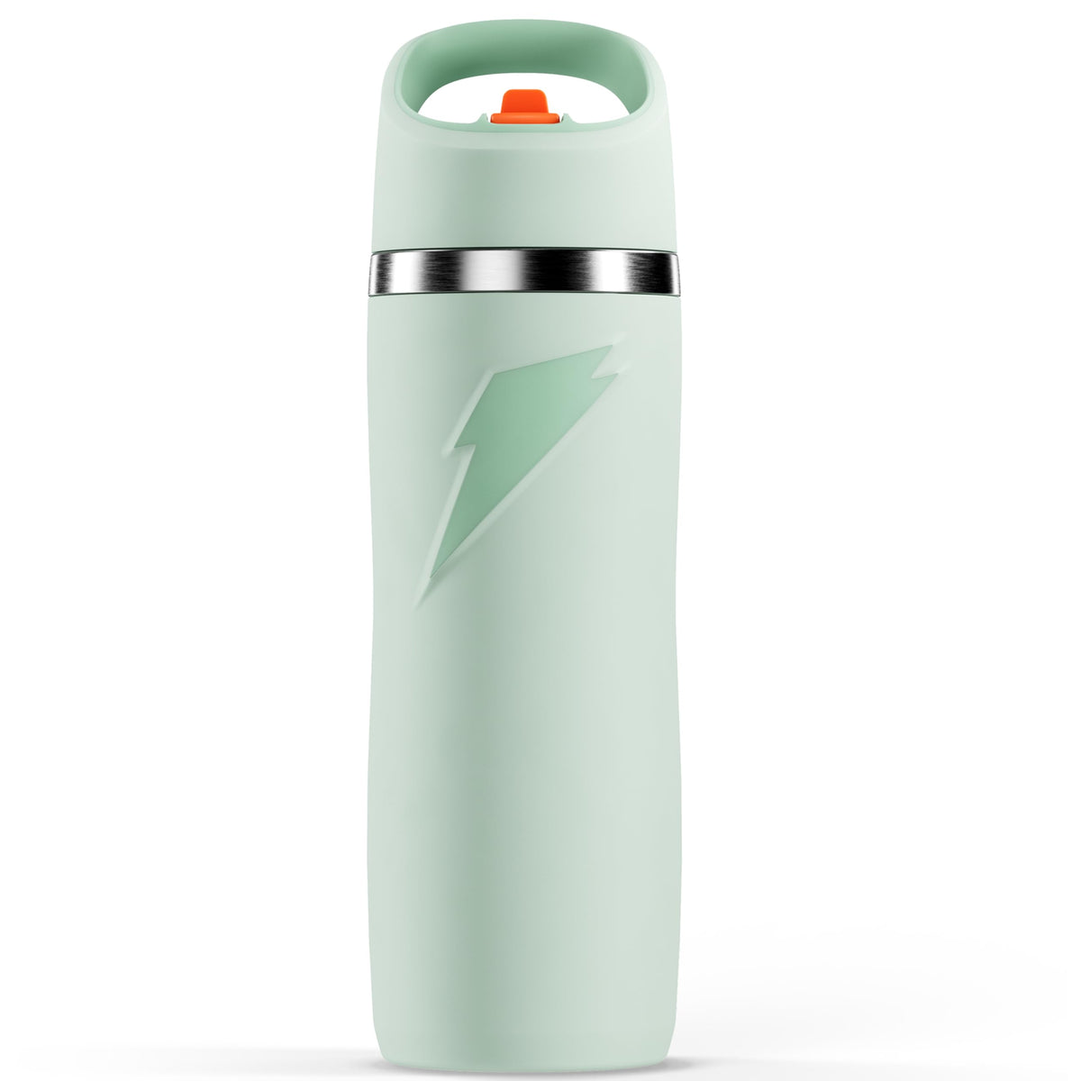 Gatorade botella Overtime vista frontal mostrando diseño y color sage, ideal para hidratación