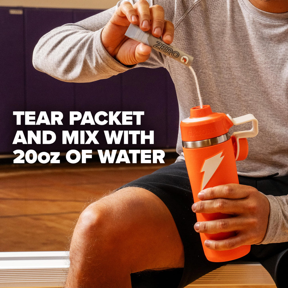 Gatorade polvo en cuchara mostrando textura y mezcla fácil para hidratación