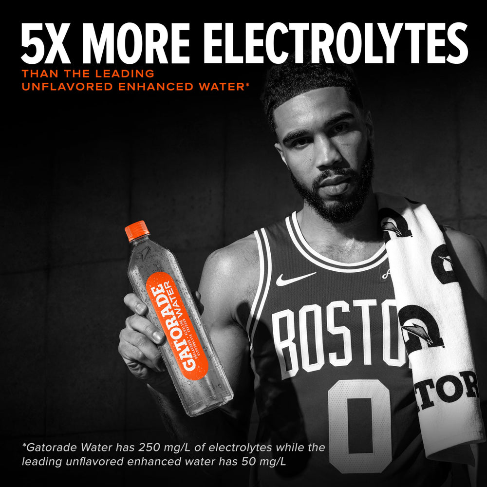 Gatorade botella en mano para mostrar tamaño de 20 fl oz y portabilidad