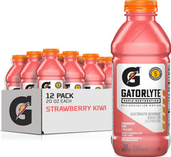 Gatorlyte frontal pack fresa kiwi mostrando botella y beneficio rehidratación rápida