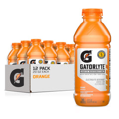 Gatorlyte frontal del pack naranja mostrando 12 botellas y conveniencia