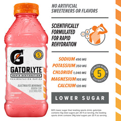 Gatorlyte líquido color y textura que ilustra frescura y bajo contenido de azúcar