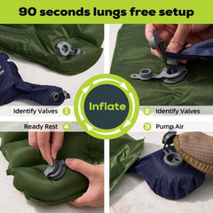 Gear Doctors colchoneta inflada completa, soporte ergonómico y comodidad
