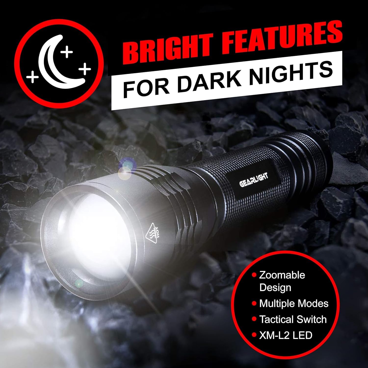GearLight compartimento de pilas con 4 AA para fácil reposición