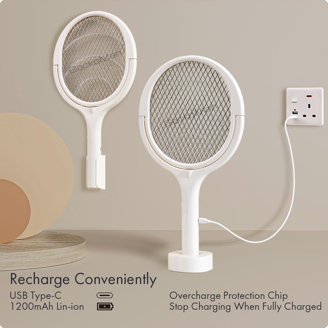 GeckoMan in-use indoor zapper capturing a fly for quick pest removal
