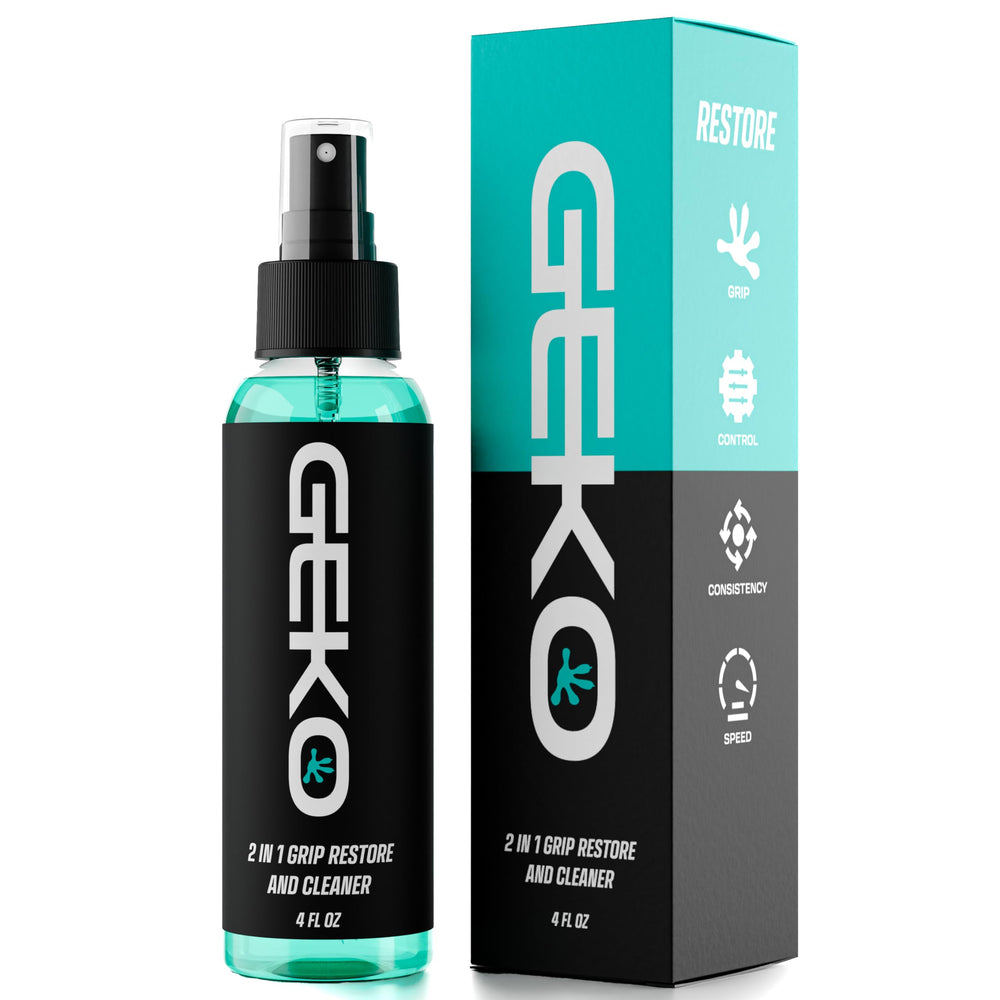 Geko envase frontal mostrando el spray para restaurar agarre