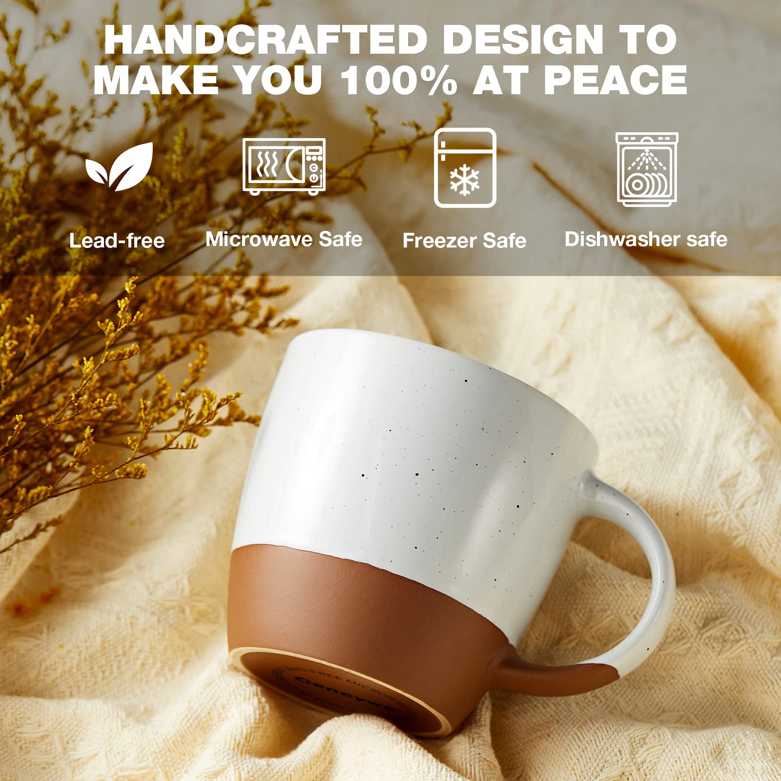 Gencywe tazas en mesa de desayuno, estilo moderno para cualquier cocina