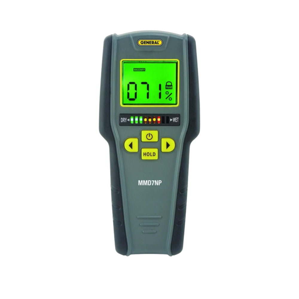 General Tools MMD7NP frontal mostrando pantalla y barras LED, facilita evaluaciones rápidas