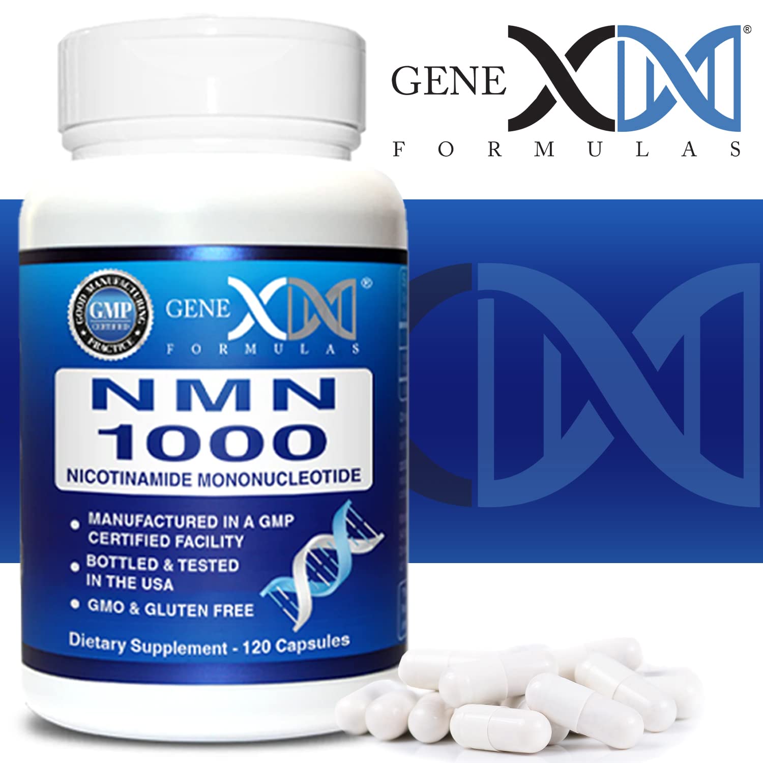 Genex Formulas frasco en mesa de cocina mostrando uso diario y almacenamiento seguro