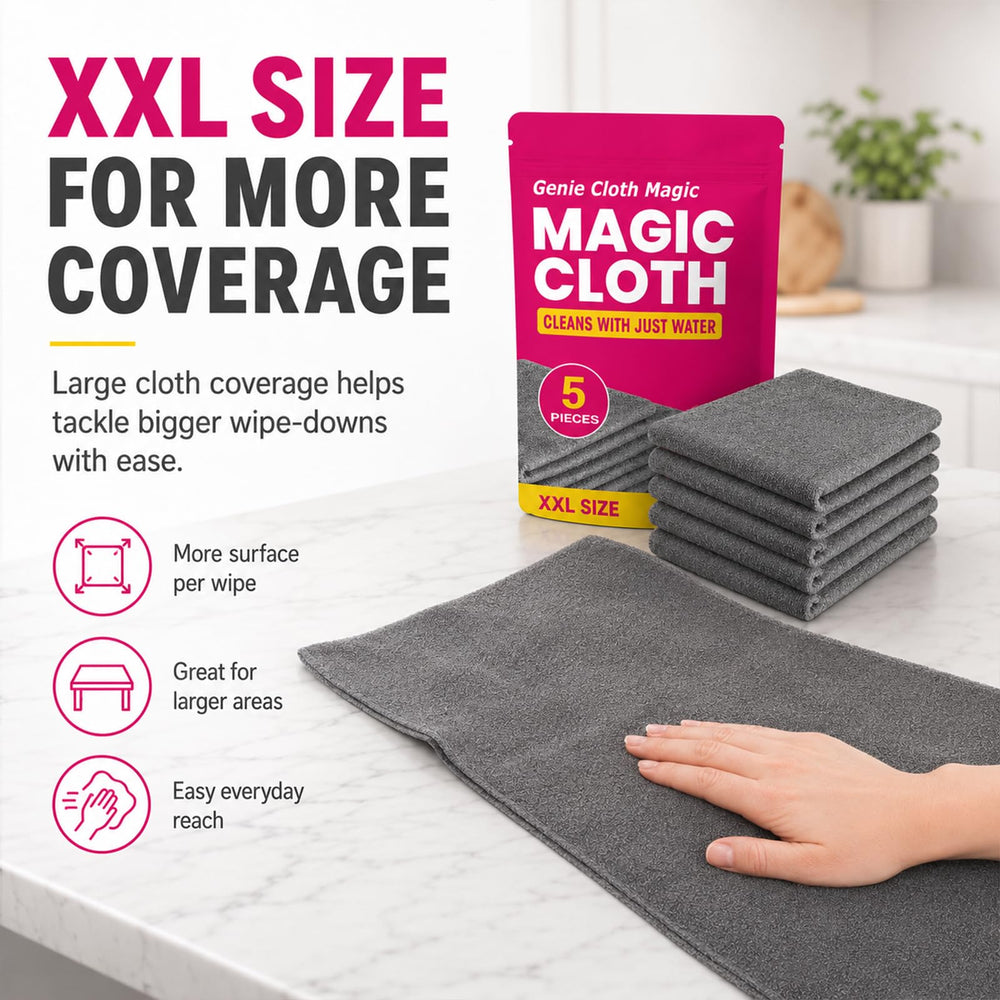 Genie Cloth Magic limpiando ventana para brillo sin marcas