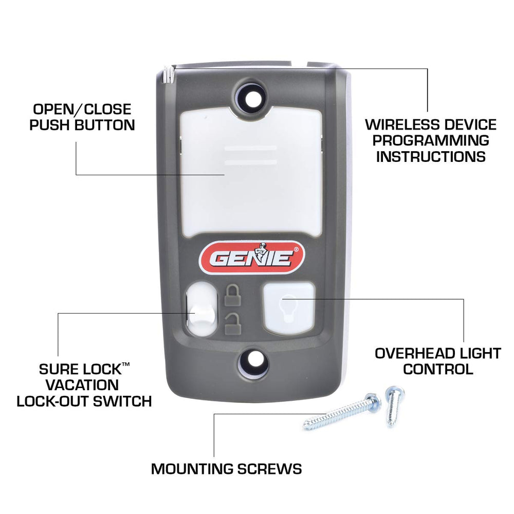 Genie detalle del bloqueo deslizante Sure-Lock para mayor seguridad