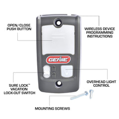 Genie detalle del bloqueo deslizante Sure-Lock para mayor seguridad