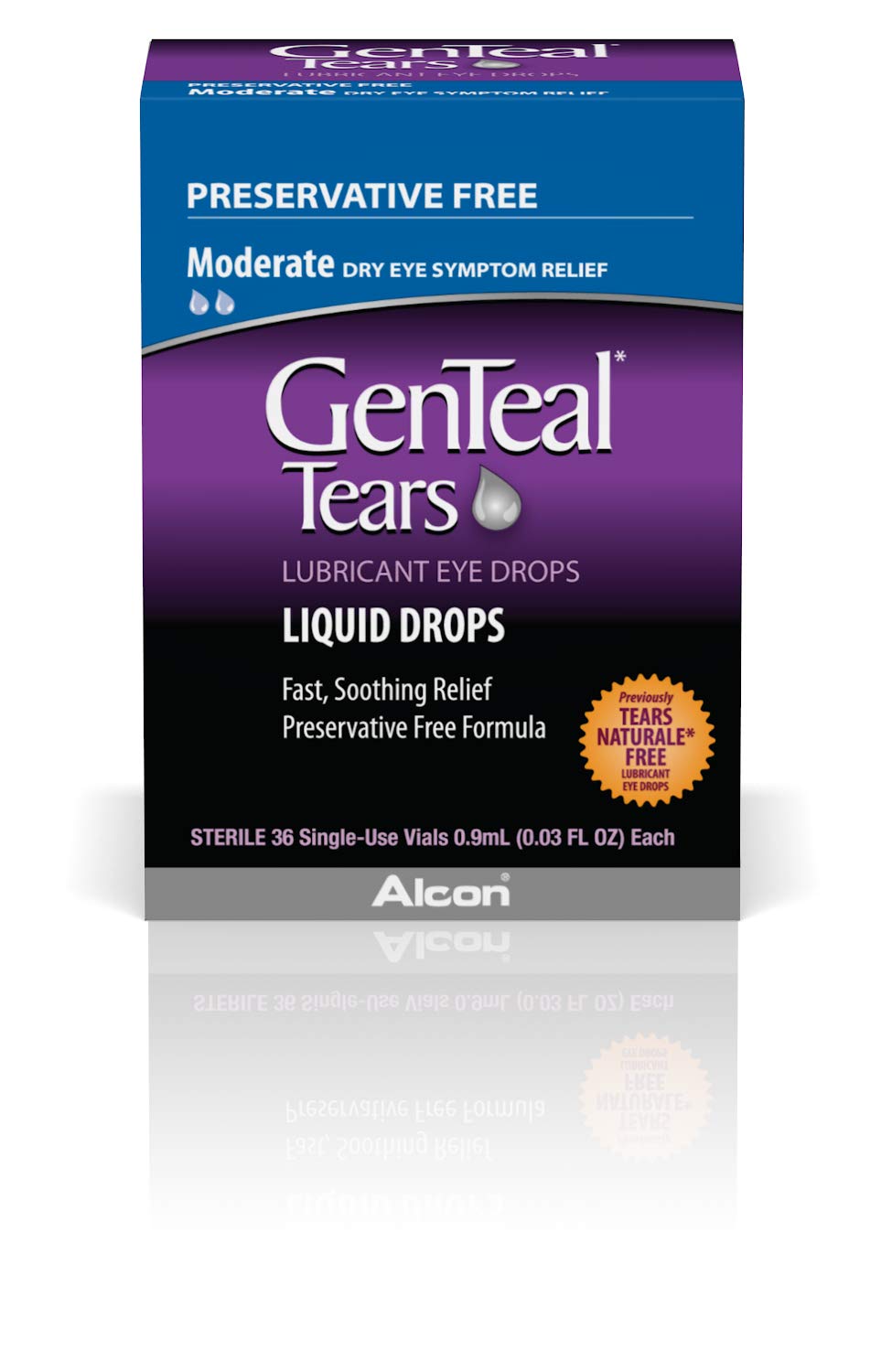 Genteal vial primer plano detalle del aplicador y solución clara