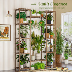 GENTINGBRO wider middle shelf close-up showing room for multiple pots and trailing plants