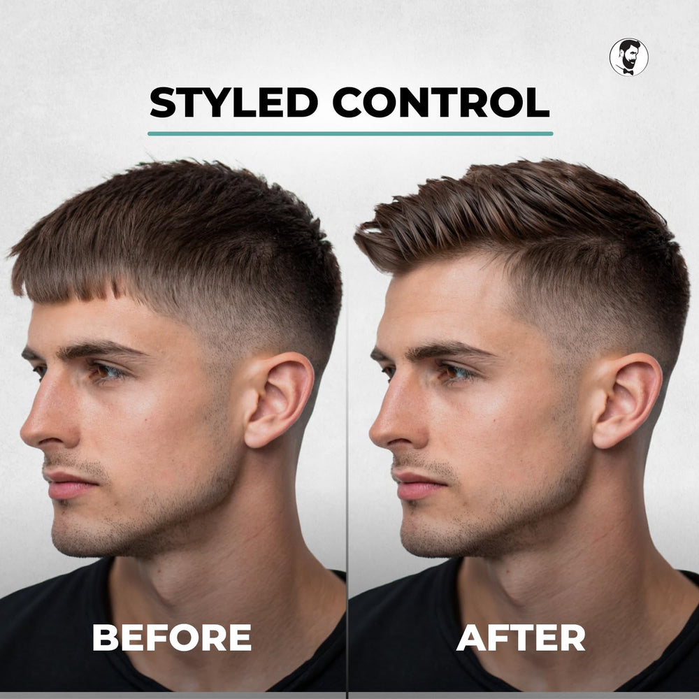 Gentlemen Republic gel en uso en un peinado clásico con firmeza visible