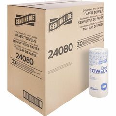 Genuine Joe empaque frontal mostrando pack de 30 y ahorro