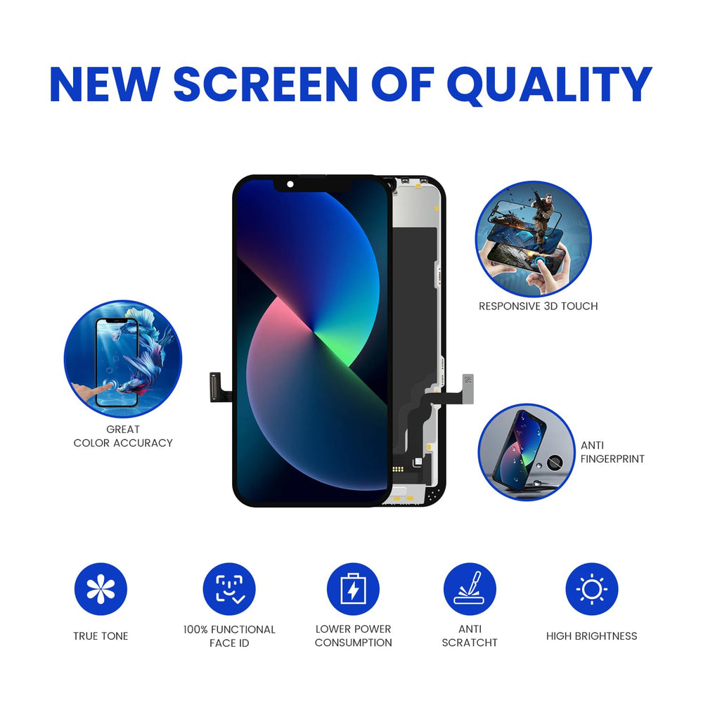 Genverdix pantalla junto a iPhone para apreciar tamaño 6.1" y ajuste exacto