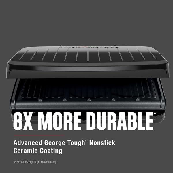 George Foreman stored vertically on countertop saving cabinet space benefit