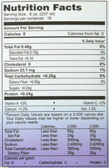 George's etiqueta y lista de ingredientes, sin conservantes ni aditivos