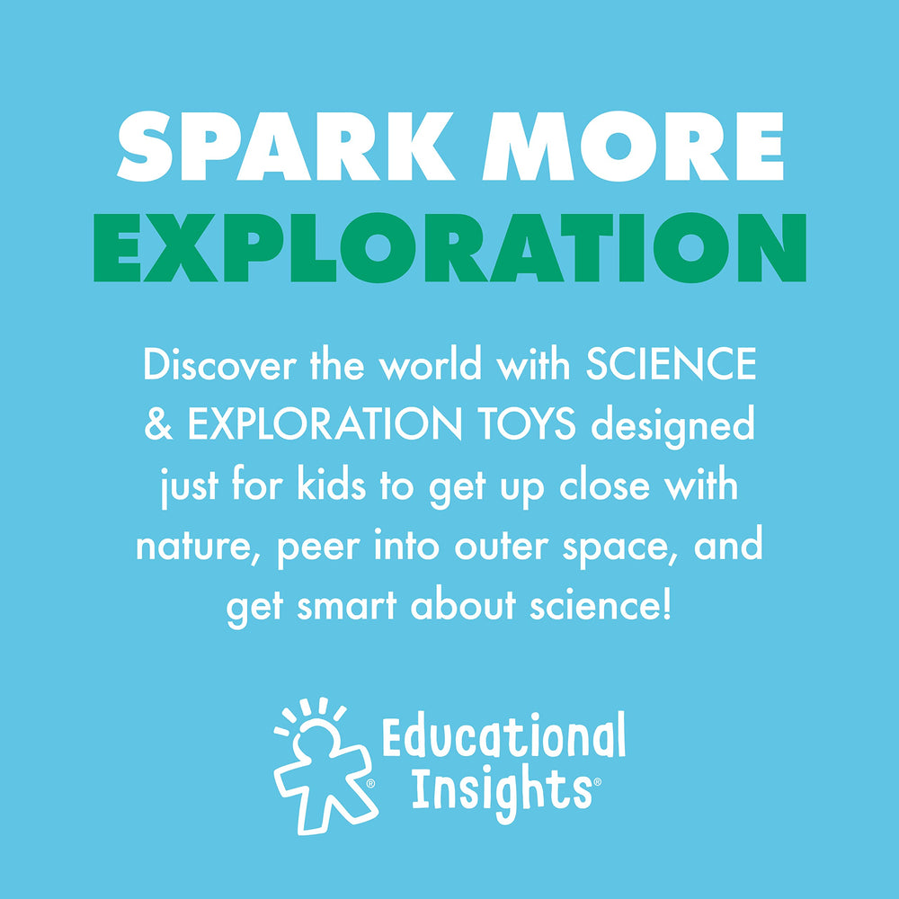 Educational Insights binoculares en uso por niño en parque fomentando observación