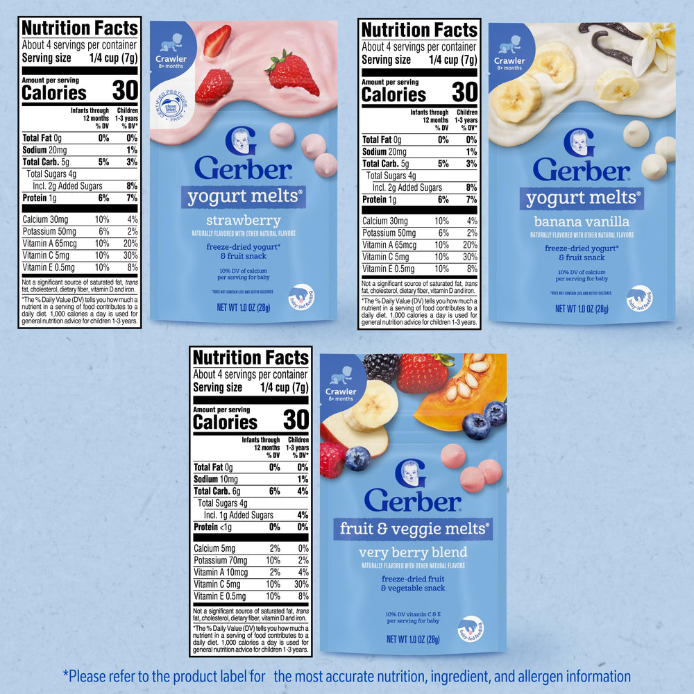 Gerber escena familiar en picnic usando los melts como snack portátil saludable