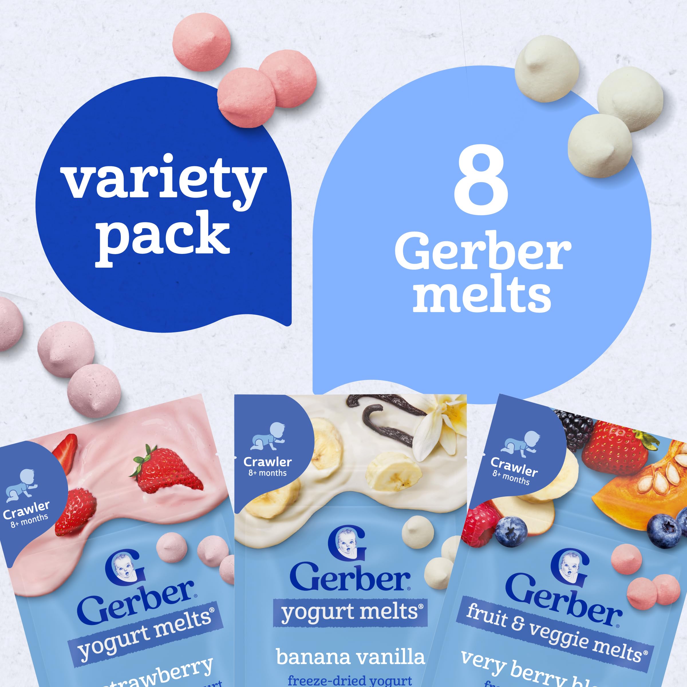 Gerber porciones en la palma para mostrar tamaño apto para dedos y control