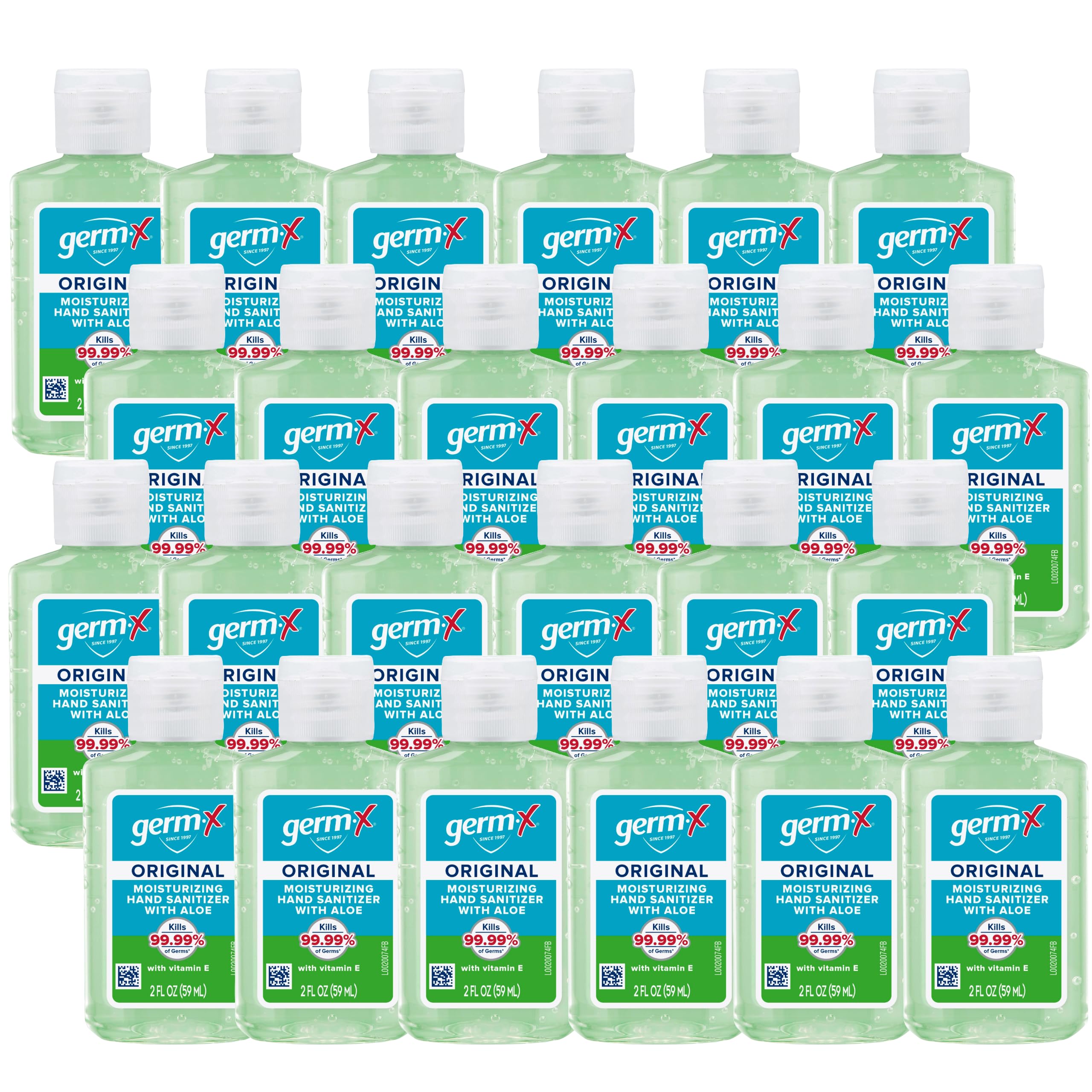 Germ-X envase frontal 2 fl oz mostrando tamaño portátil y conveniencia
