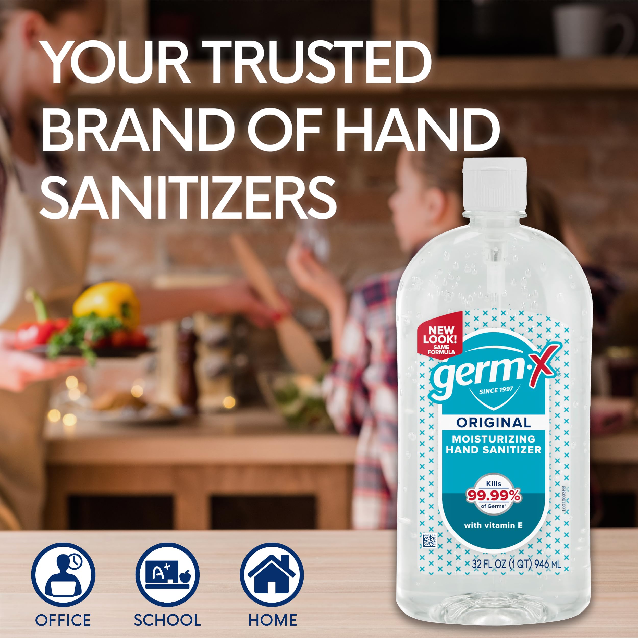 Germ-X pack de cuatro botellas para reposición prolongada