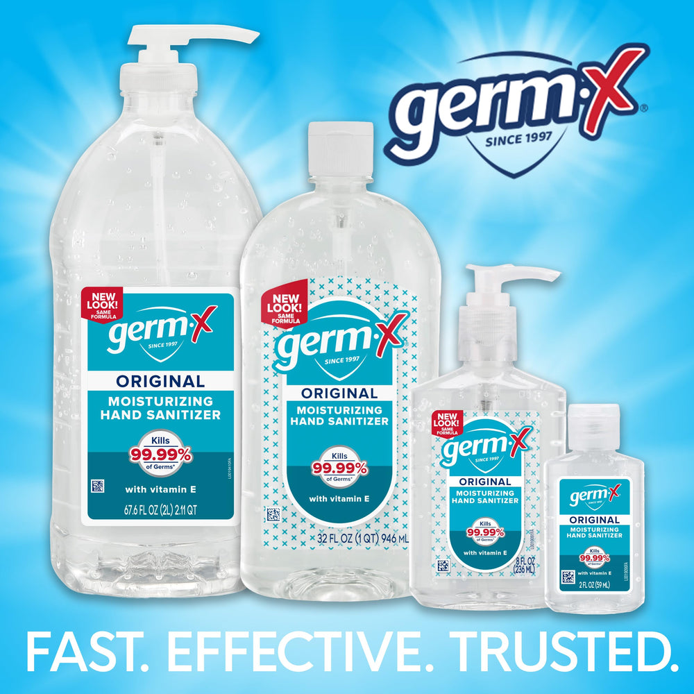 Germ-X botella en mostrador de oficina para higiene accesible