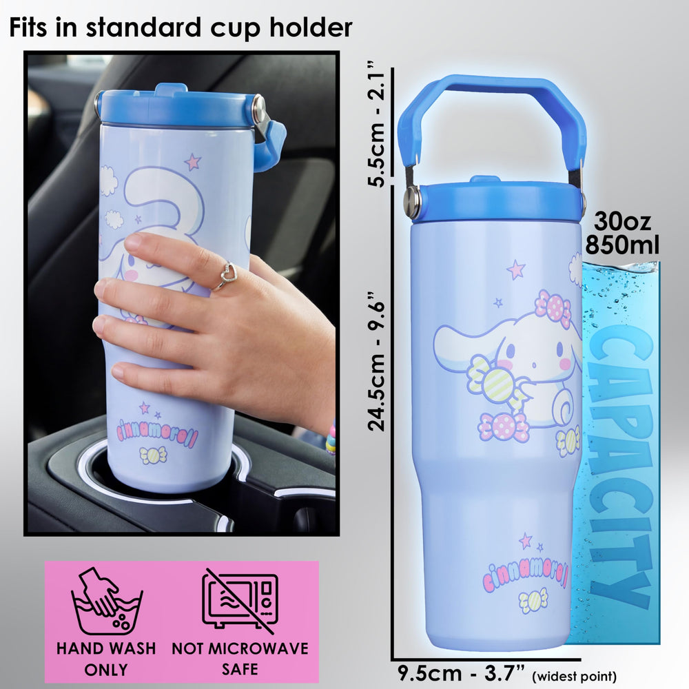 Get Trend vaso en portavasos de coche demostrando compatibilidad y estabilidad
