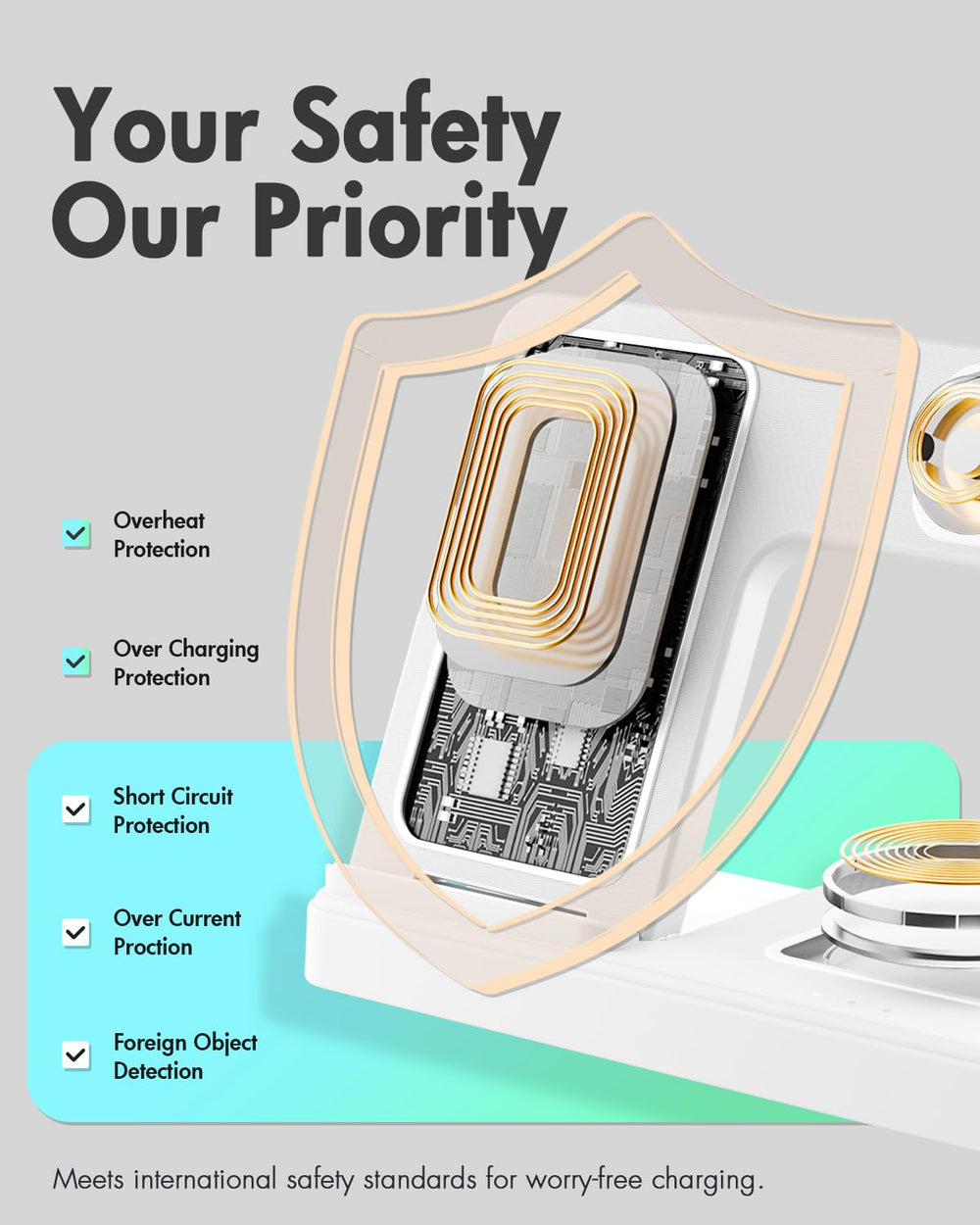 GETPALS cargando AirPods con funda compatible para carga estable