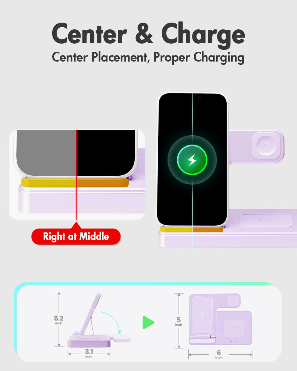 GETPALS non-slip surface detail preventing device slips for safe charging