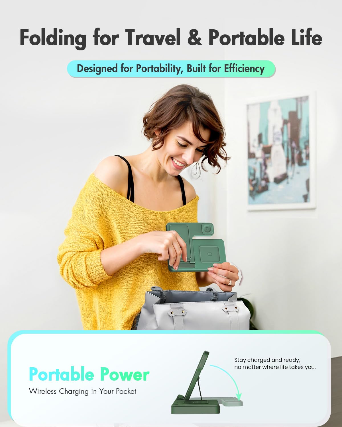 GETPALS size comparison with a hand showing compact footprint and travel readiness