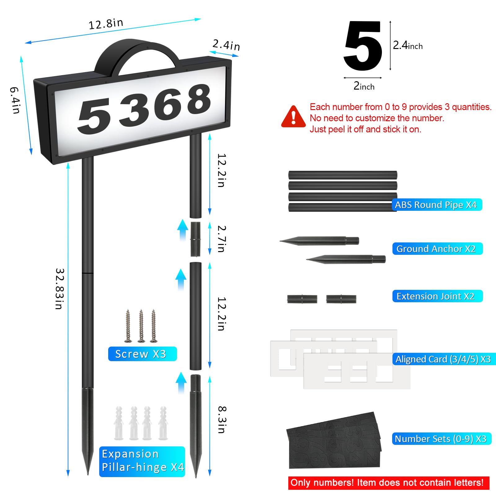 GEYUEYA Home primer plano de los 45 LEDs para visibilidad mejorada