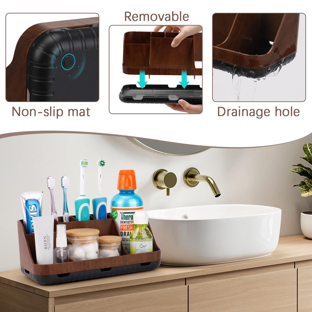GFWARE organizador en encimera con cepillos y pasta para uso diario