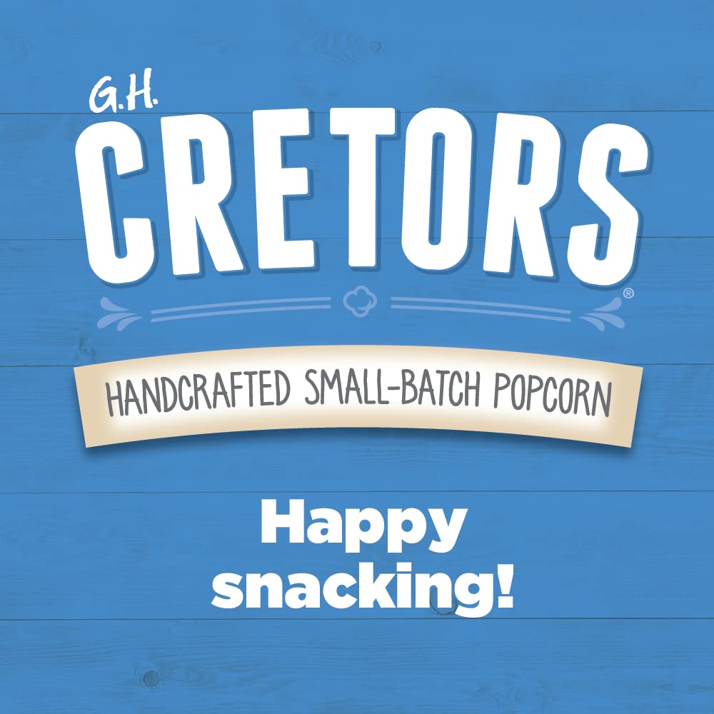 G.H. Cretors bolsa abierta mostrando palomitas crujientes listas para comer