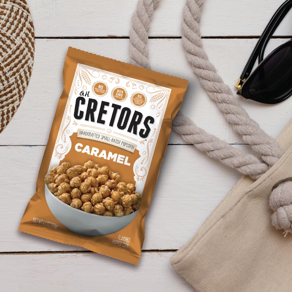 G.H. Cretors primer plano de la textura del caramelo que resalta crujiente y brillo