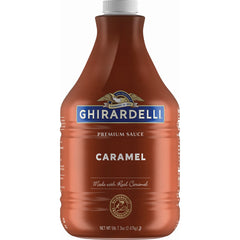 Ghirardelli frasco frontal mostrando etiqueta clara y uso profesional