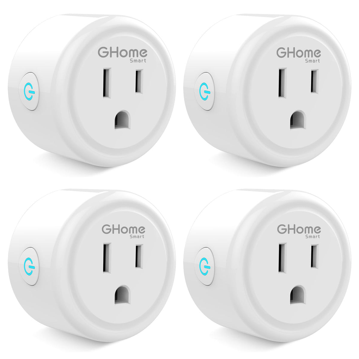 GHome Smart enchufe frontal mostrando diseño compacto y fácil instalación