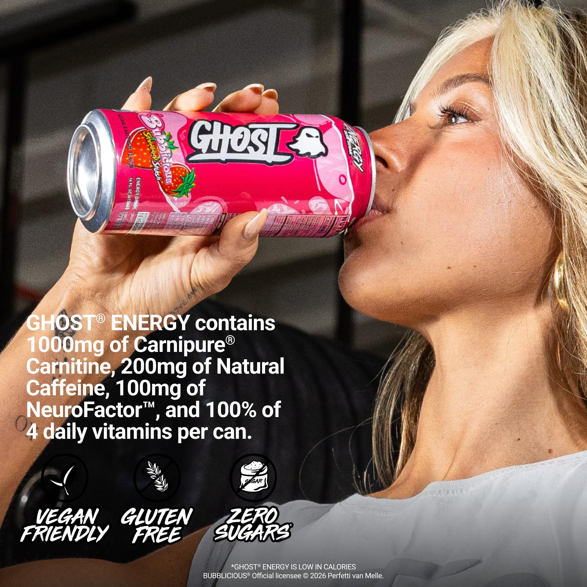 GHOST caja de 12 latas listada para almacenamiento práctico