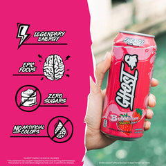 GHOST lata abierta con espuma destacando frescura inmediata