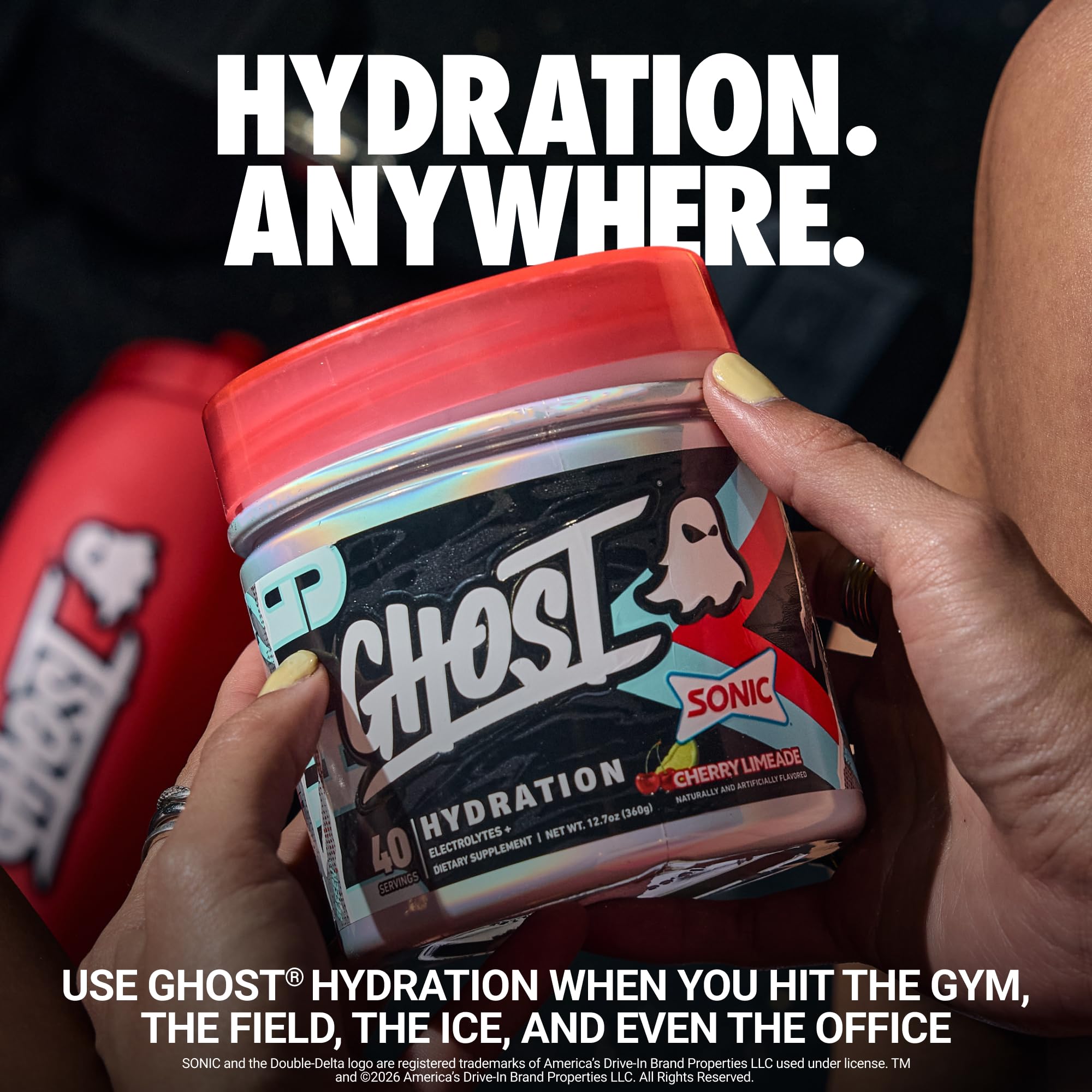 GHOST Hydration polvo textura fina que facilita mezcla rápida y homogénea